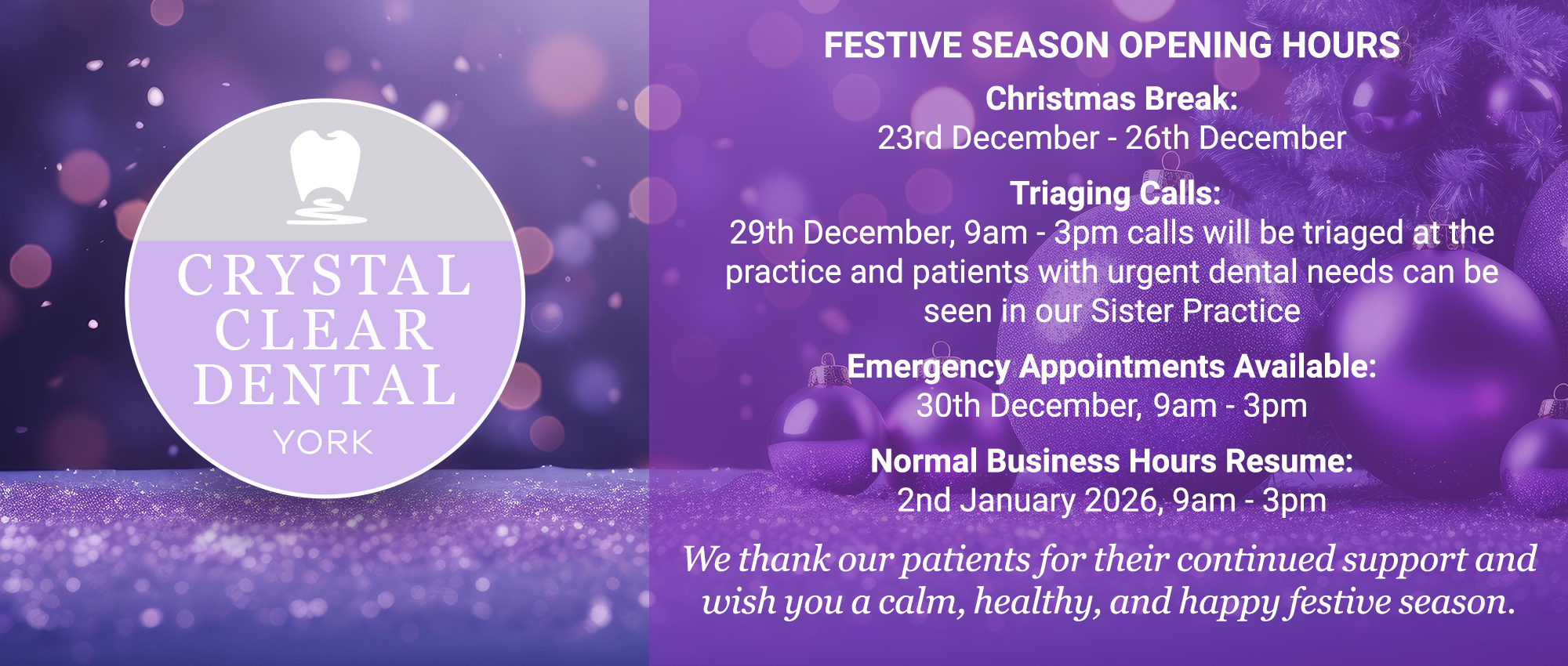 Christmas Opening Hours
